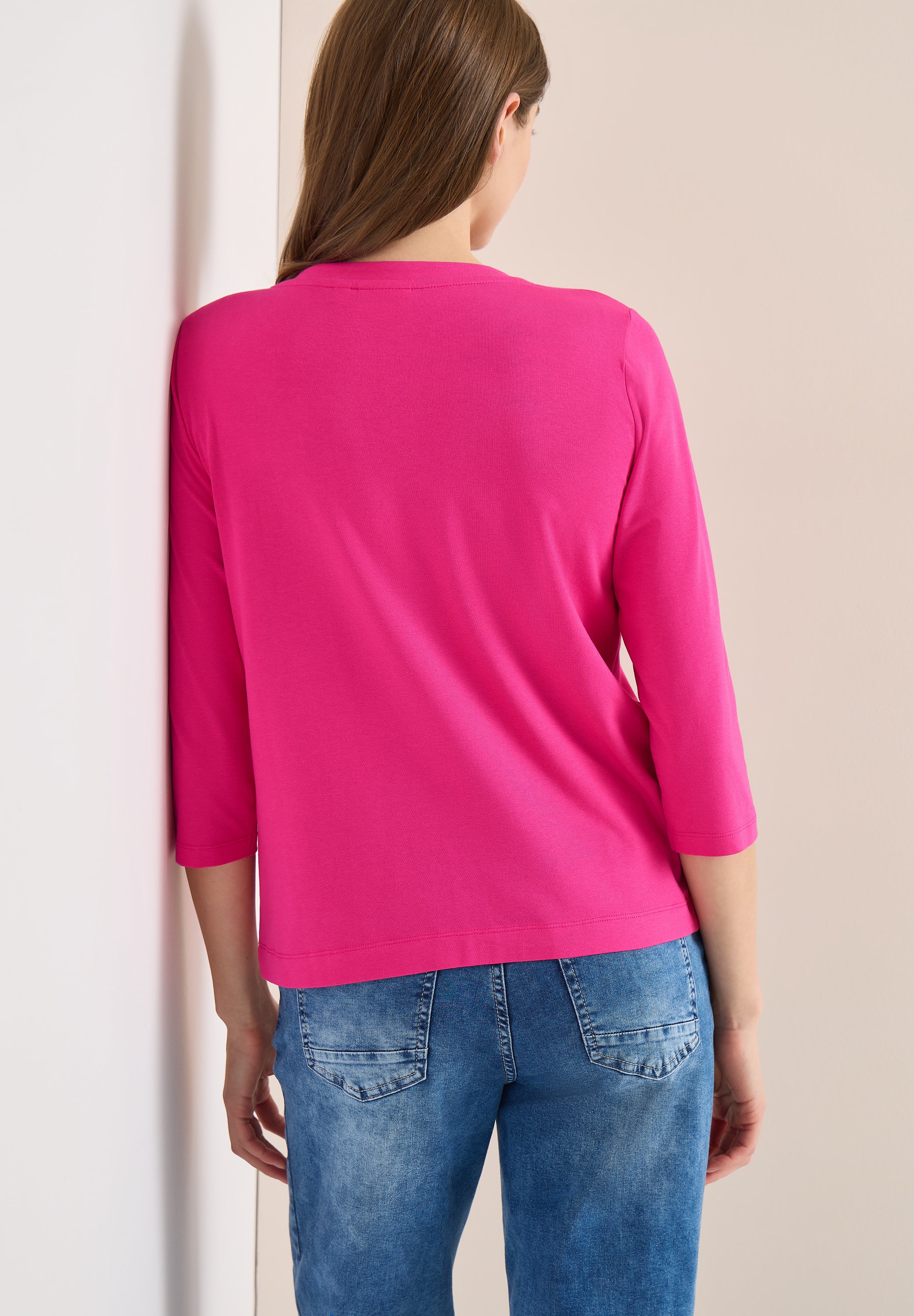 Langarmshirt Regular Fit aus Baumwollmix - 17492 beetroot pink - Pink