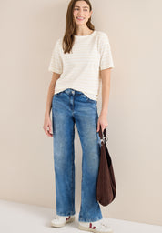 T-Shirt Regular Fit aus Bio-Baumwolle - 23474 vanilla white - Weiß