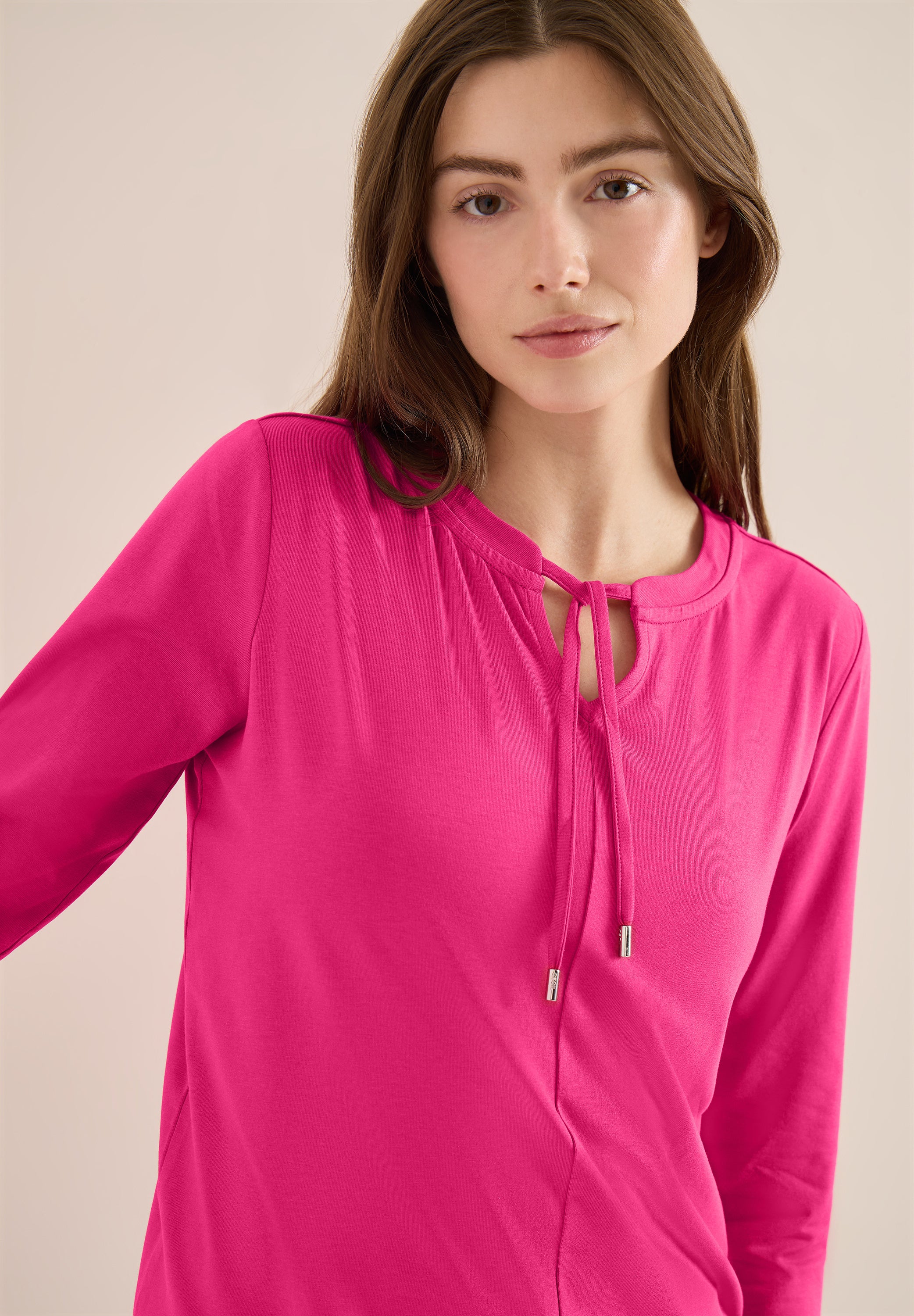 Langarmshirt Regular Fit aus Baumwollmix - 17492 beetroot pink - Pink