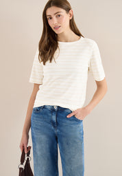 T-Shirt Regular Fit aus Bio-Baumwolle - 23474 vanilla white - Weiß