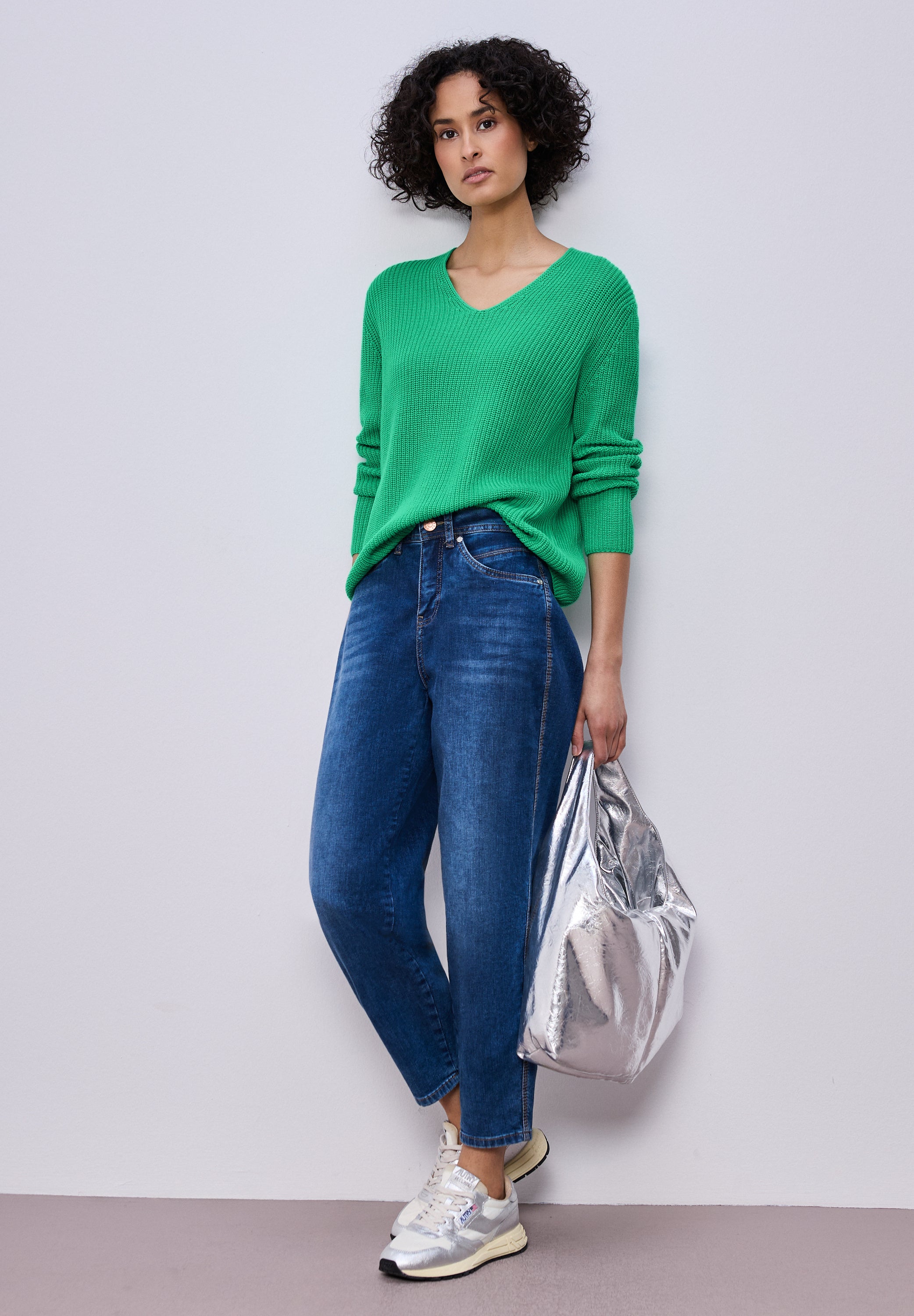 Strickpullover aus Baumwollmix - 17376-arcadia green - Grün