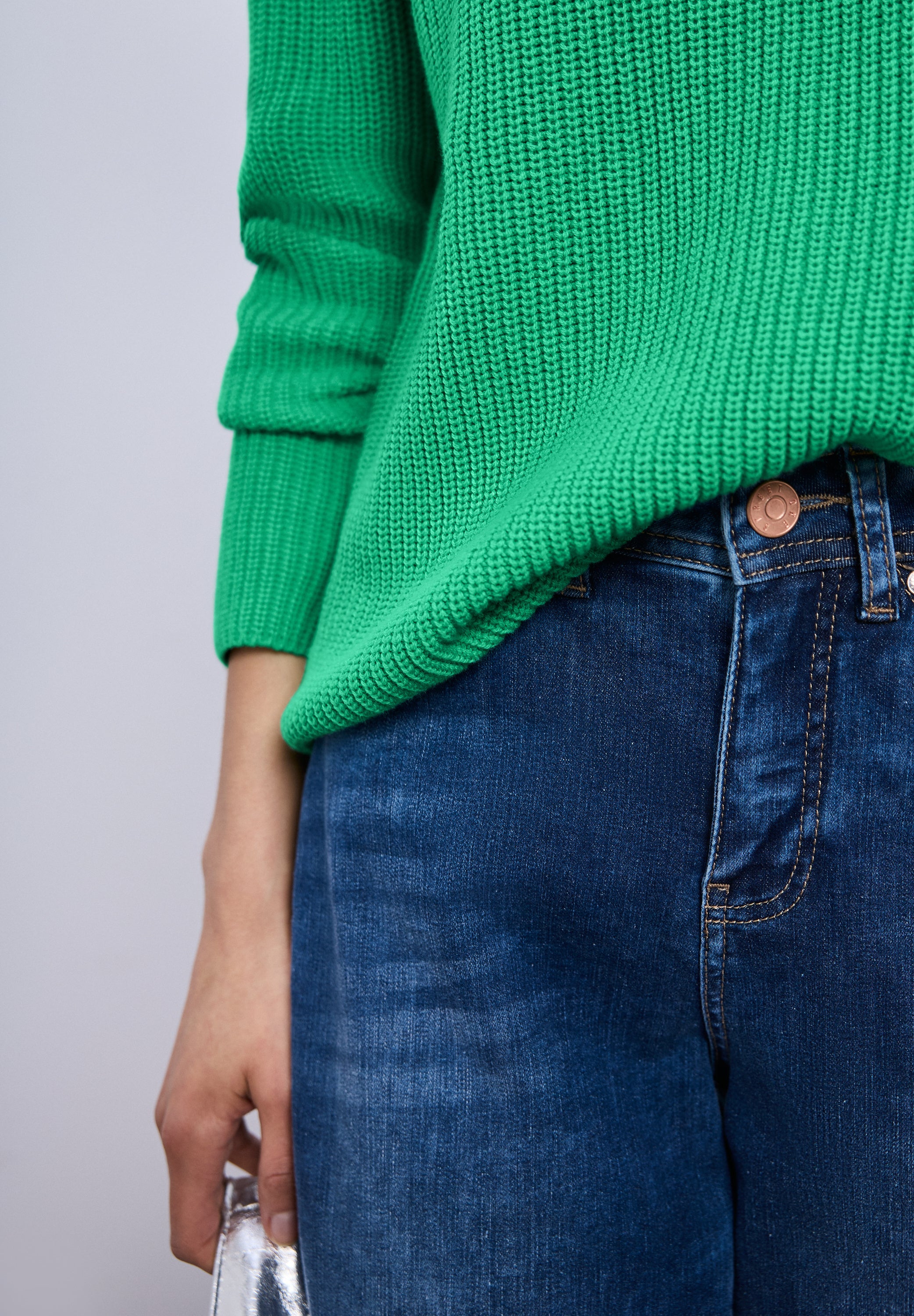 Strickpullover aus Baumwollmix - 17376-arcadia green - Grün