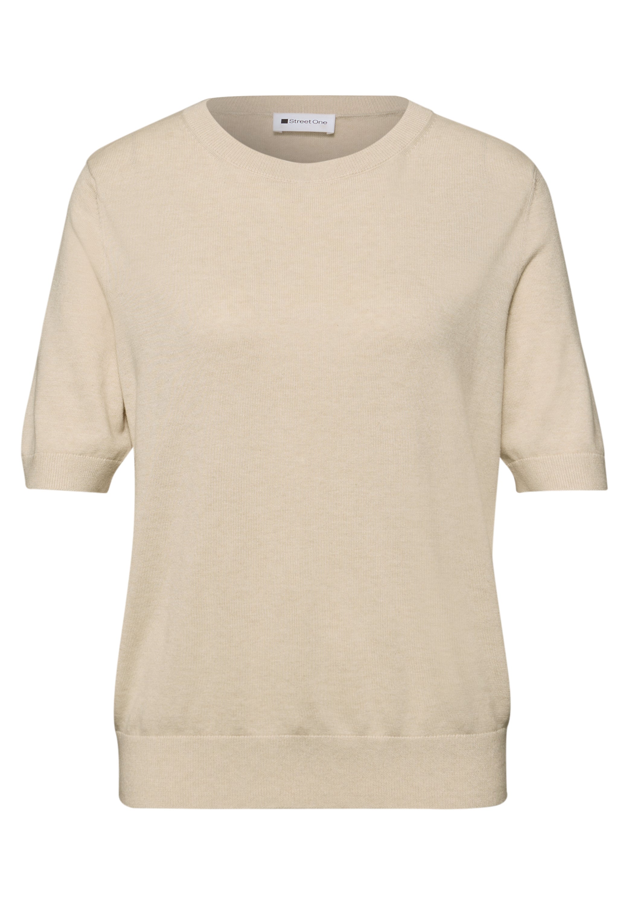 T-Shirt aus Viskosemix - 17514-smoke beige mel. - Beige