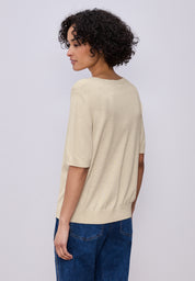T-Shirt aus Viskosemix - 17514-smoke beige mel. - Beige
