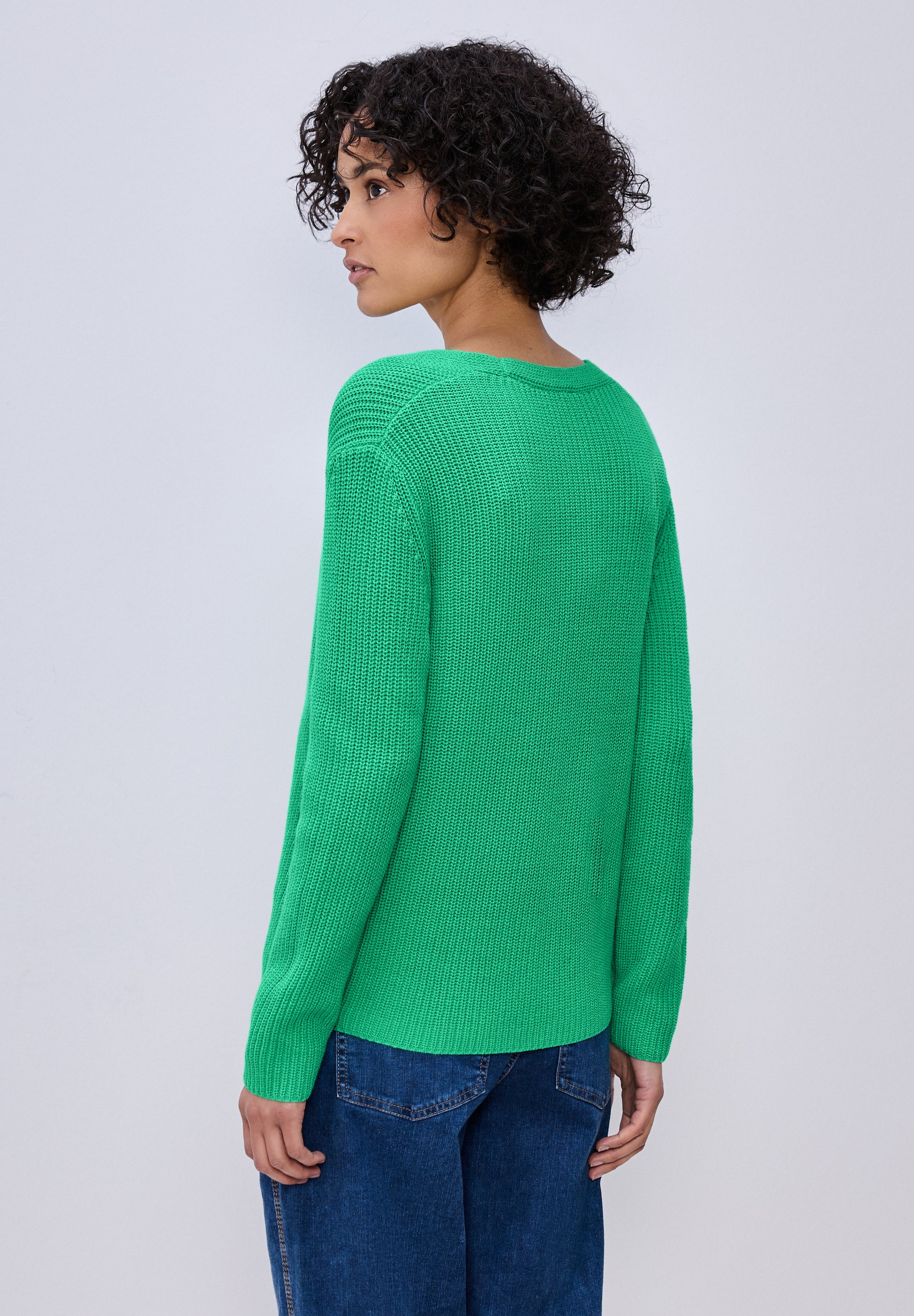 Strickpullover aus Baumwollmix - 17376-arcadia green - Grün