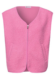 Teddy-Weste mit V-Neck - 17503-ibis rose - Pink