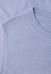 T-Shirt aus Viskosemix - 17511-cashmere blue mel. - Blau