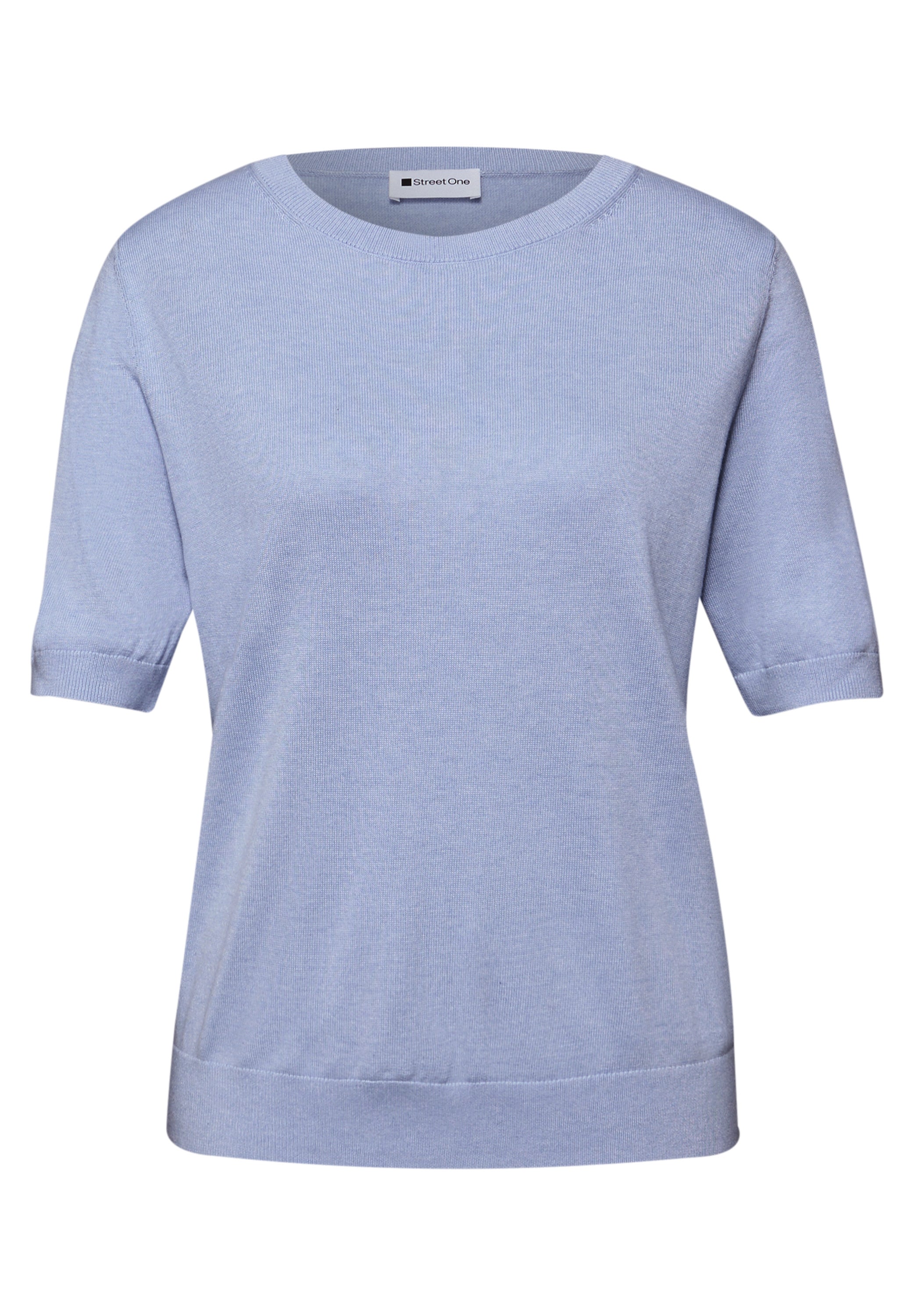 T-Shirt aus Viskosemix - 17511-cashmere blue mel. - Blau
