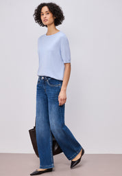 T-Shirt aus Viskosemix - 17511-cashmere blue mel. - Blau