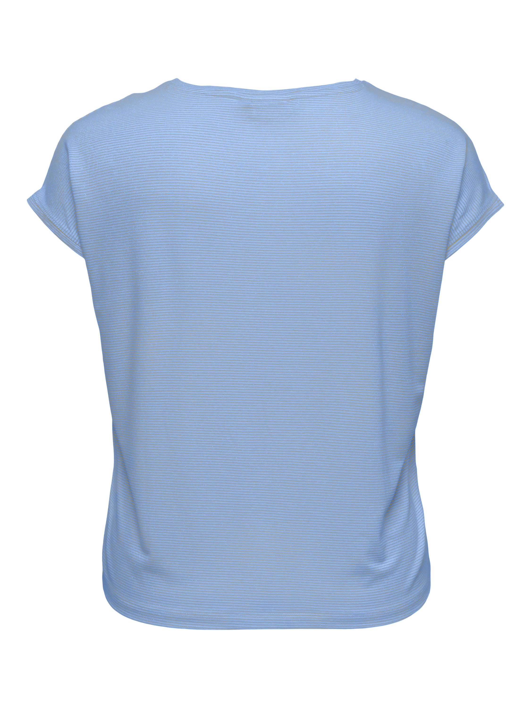 T-Shirt CLAUDIA - Open Air/GOLD LUREX STRIPE - Blau