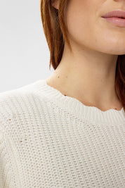 Strickpullover aus Baumwollmix - 9001 - Creme