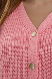 Strickcardigan aus Baumwollmix - 2708 - Pink