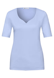 T-Shirt aus Baumwollmix - 17501-cashmere blue - Blau