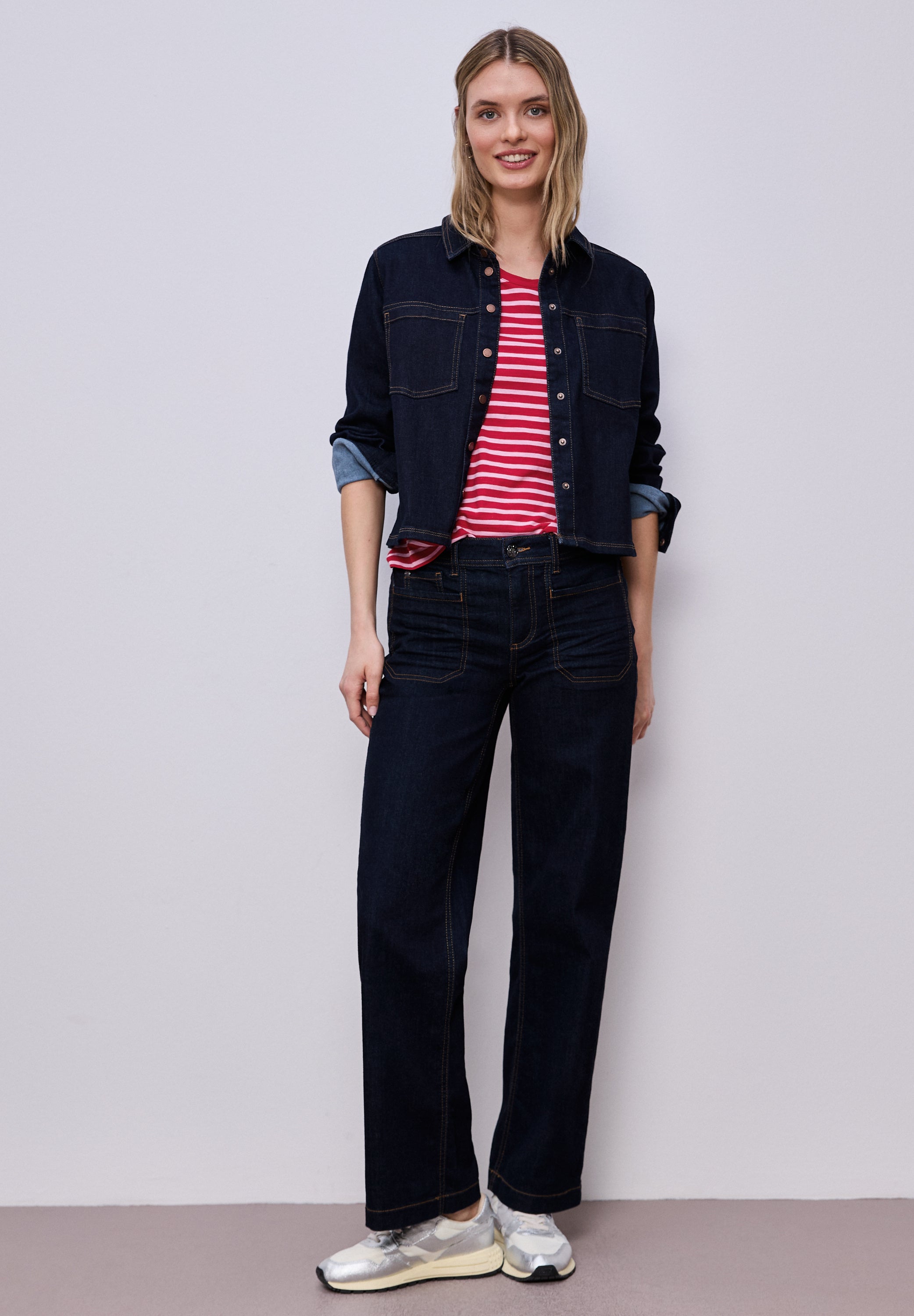 T-Shirt aus Baumwollmix - 27504-salsa red - Rot