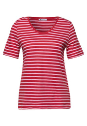 T-Shirt aus Baumwollmix - 27504-salsa red - Rot