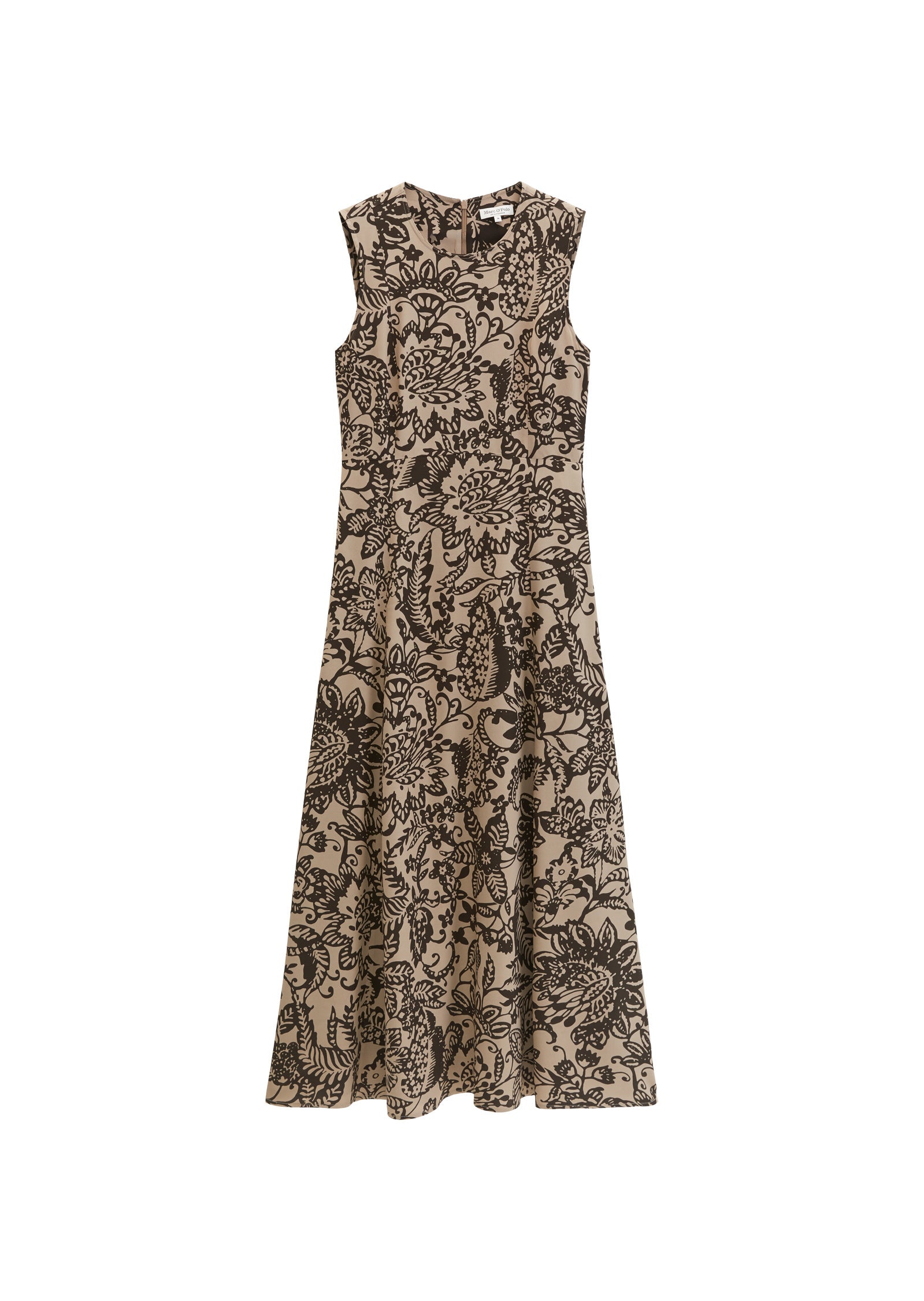 Sommerkleid Maxi aus Viskose - 1543-Dark Brown_Multi_01 - Braun