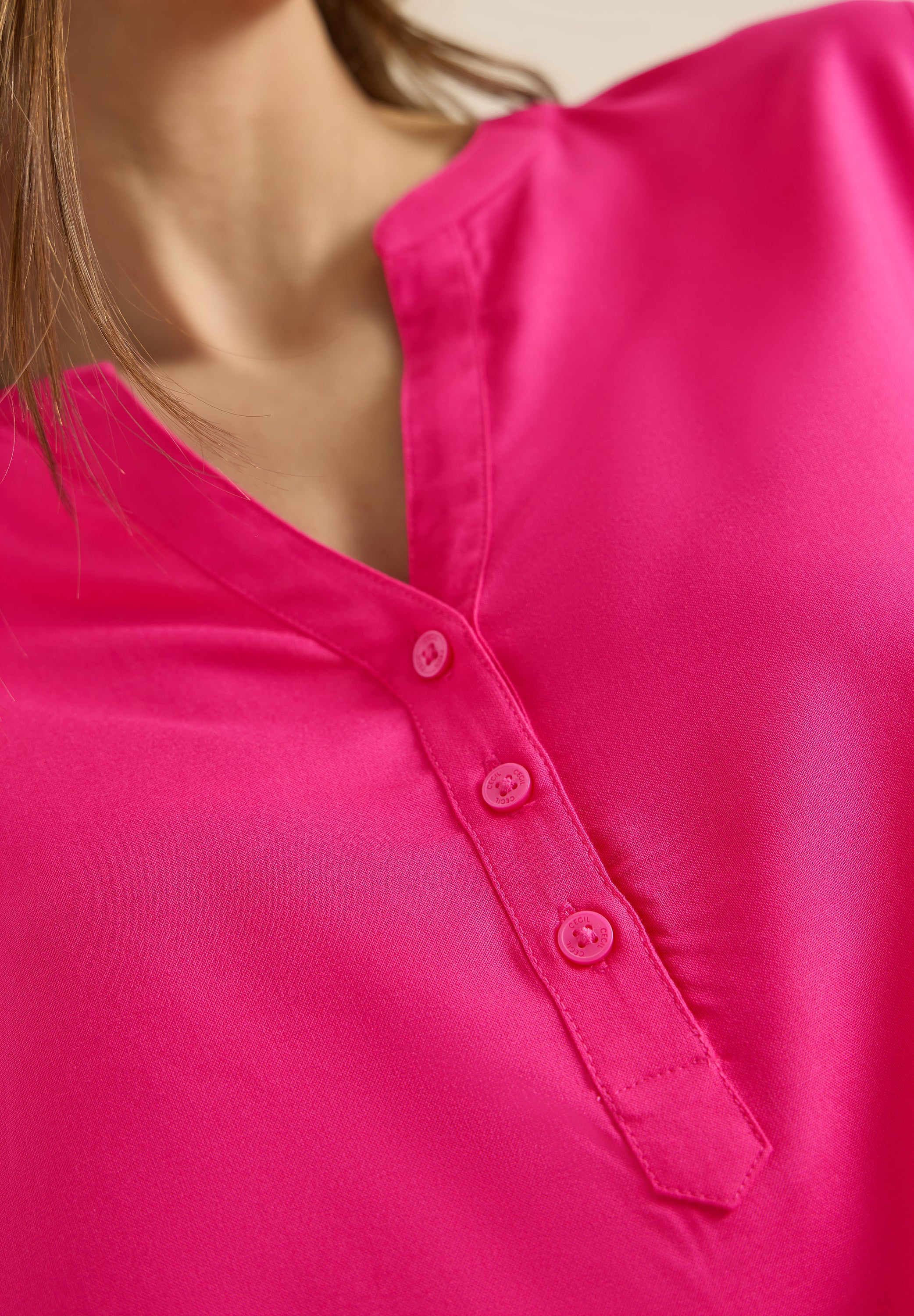Bluse aus Viskose - 17492 beetroot pink - Pink