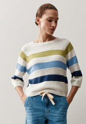 Strickpullover aus Baumwollmix - 4041 - Mehrfarbig
