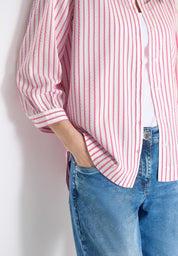 Seersucker-Bluse gestreift - 37492 beetroot pink - Rosa