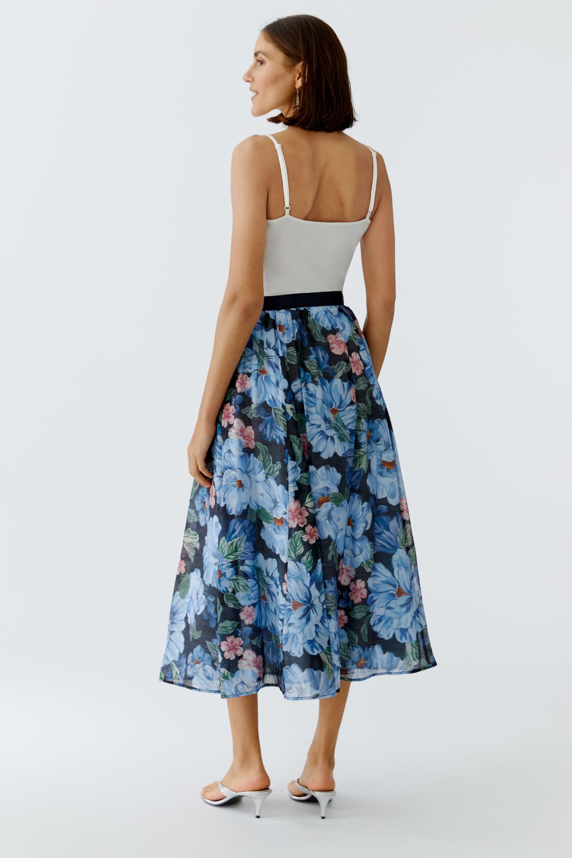 Ausgesteller Rock Midi floral - 0575-dk blue  blue - Blau