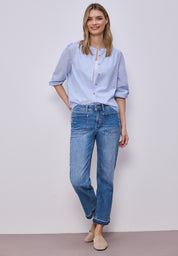 Bluse aus Baumwolle - 12289-original blue - Blau