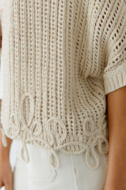 Strick-Cardigan aus Baumwollmix - 7032-biscuit - Beige