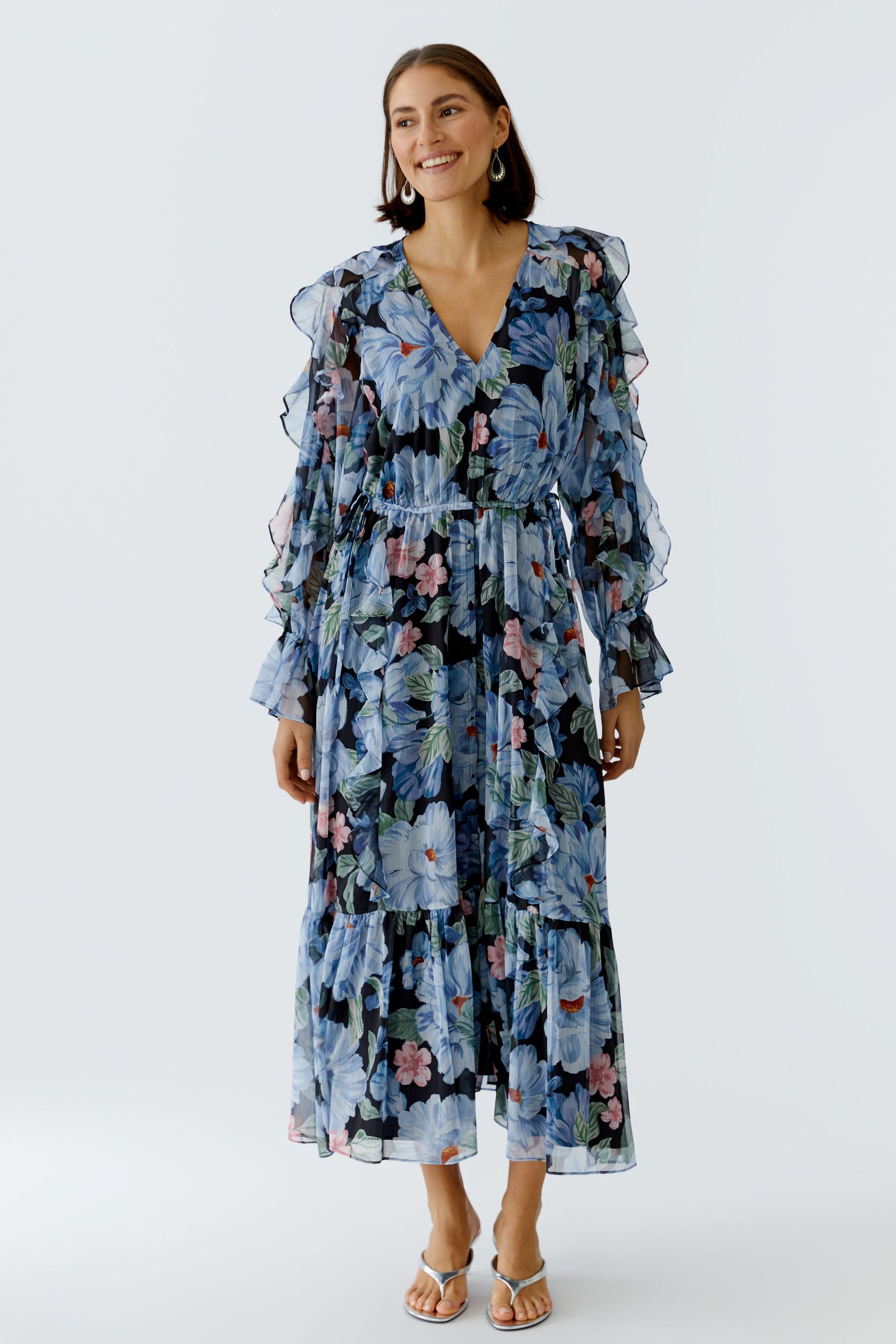 Sommerkleid Maxi floral - 0575-dk blue  blue - Blau