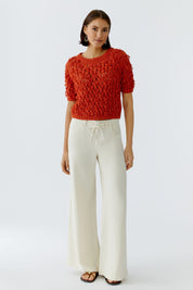 Strickpullover aus Baumwolle - 2972-burnt tangarine - Orange