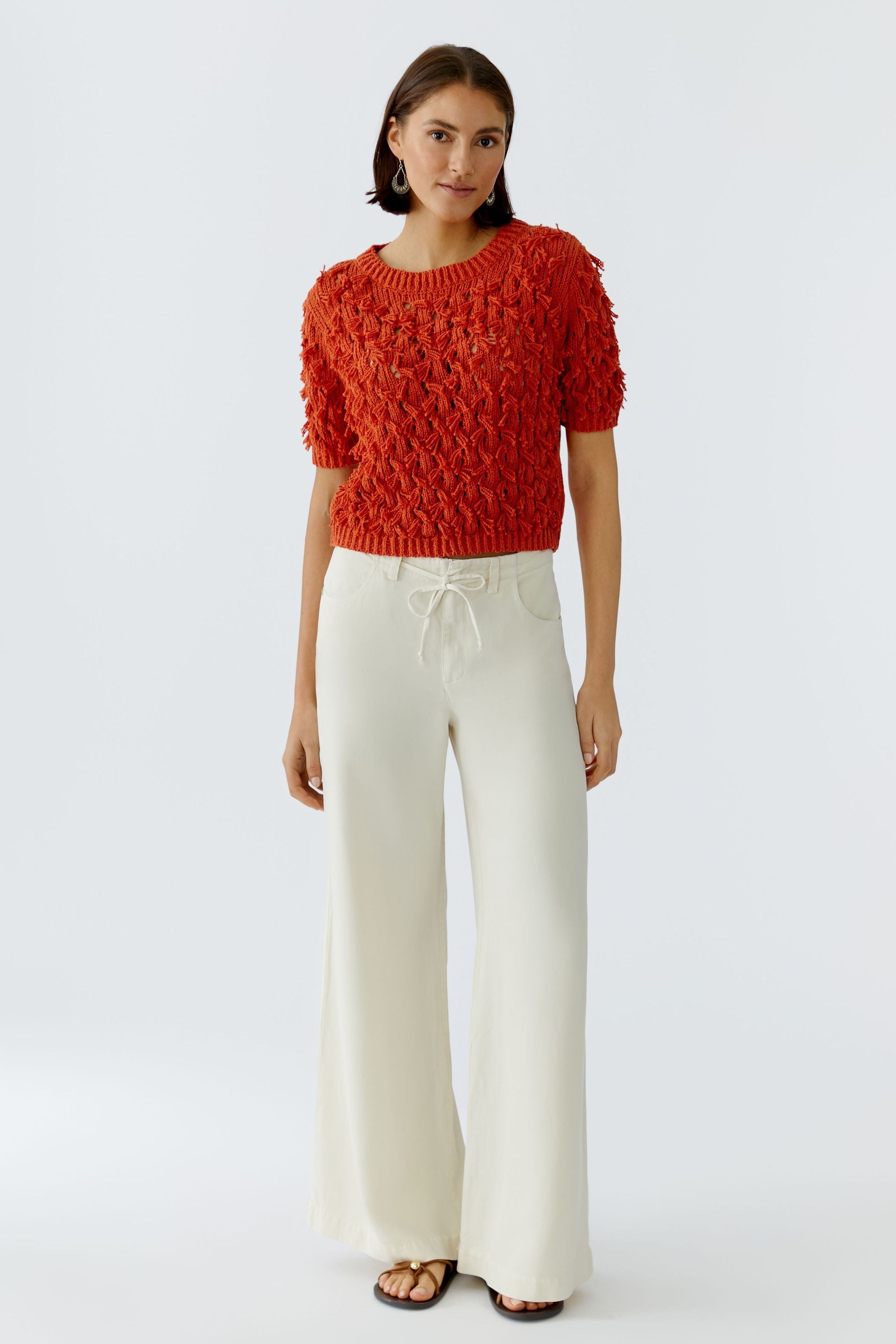 Strickpullover aus Baumwolle - 2972-burnt tangarine - Orange