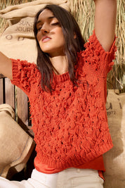 Strickpullover aus Baumwolle - 2972-burnt tangarine - Orange