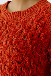 Strickpullover aus Baumwolle - 2972-burnt tangarine - Orange