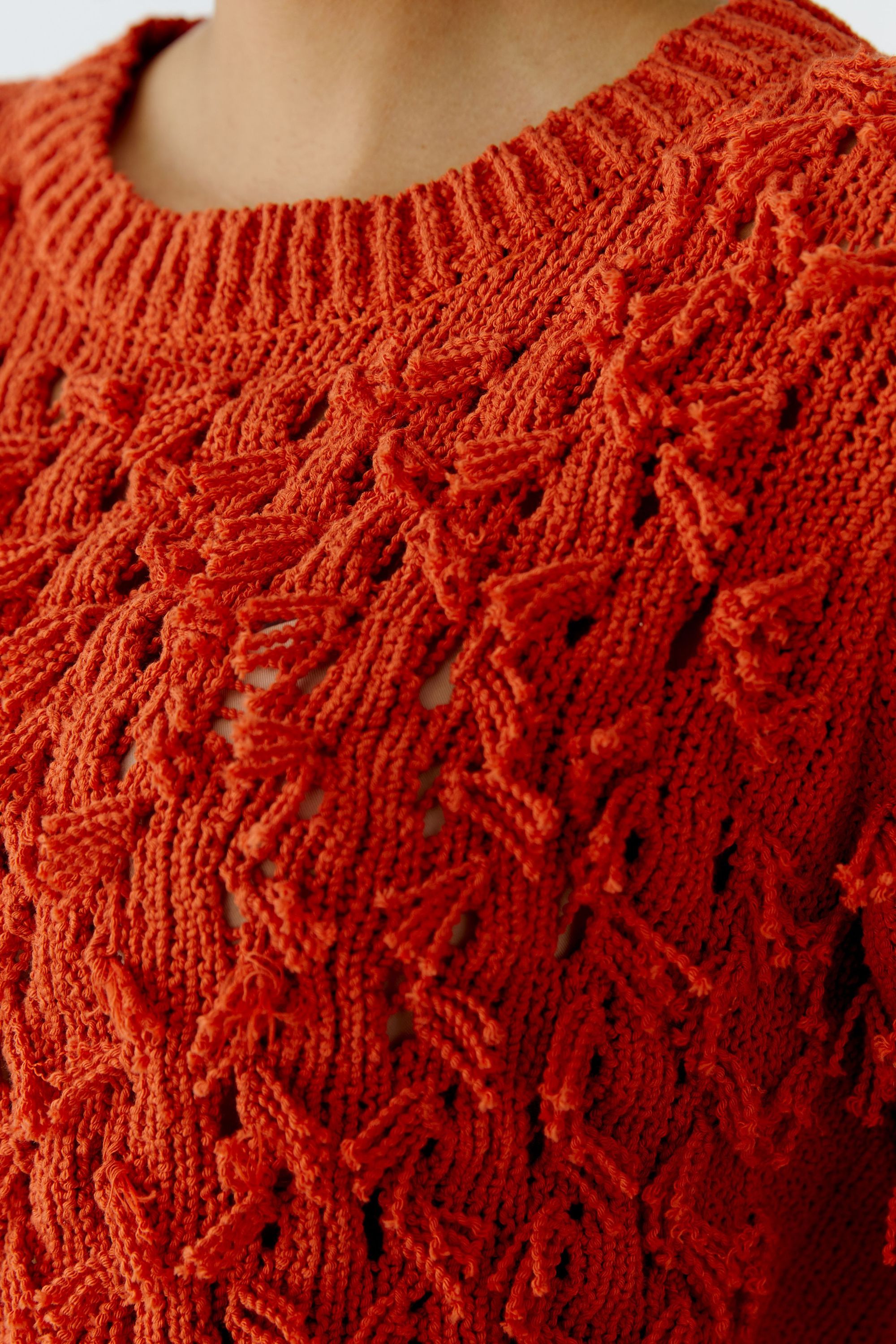Strickpullover aus Baumwolle - 2972-burnt tangarine - Orange