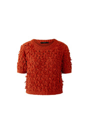 Strickpullover aus Baumwolle - 2972-burnt tangarine - Orange