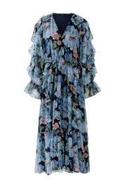 Sommerkleid Maxi floral - 0575-dk blue  blue - Blau