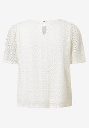 Schlupfbluse aus Spitze - 0041 - Weiß