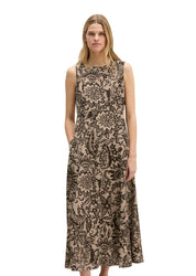 Sommerkleid Maxi aus Viskose - 1543-Dark Brown_Multi_01 - Braun