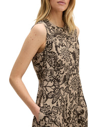 Sommerkleid Maxi aus Viskose - 1543-Dark Brown_Multi_01 - Braun