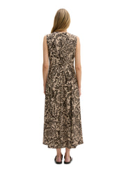 Sommerkleid Maxi aus Viskose - 1543-Dark Brown_Multi_01 - Braun