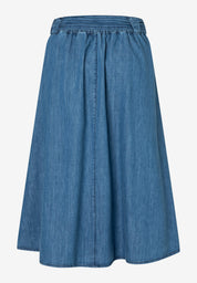 Jeansrock Midi aus Baumwolle - 0962 - Blau