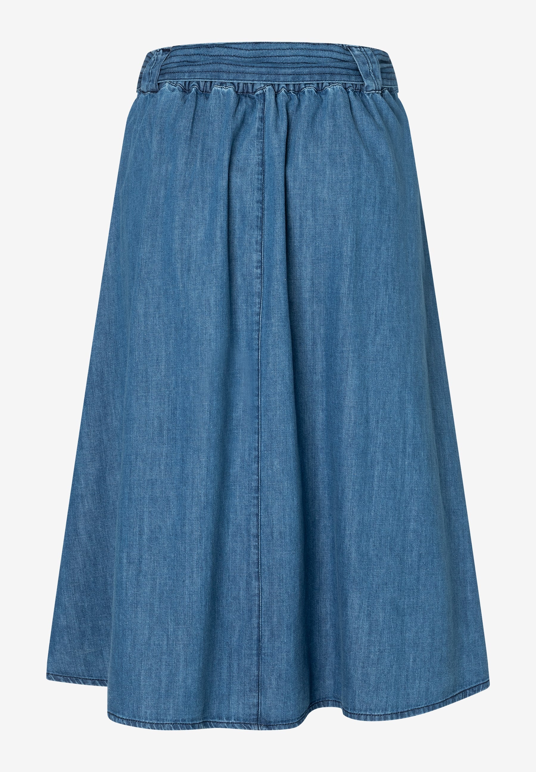 Jeansrock Midi aus Baumwolle - 0962 - Blau