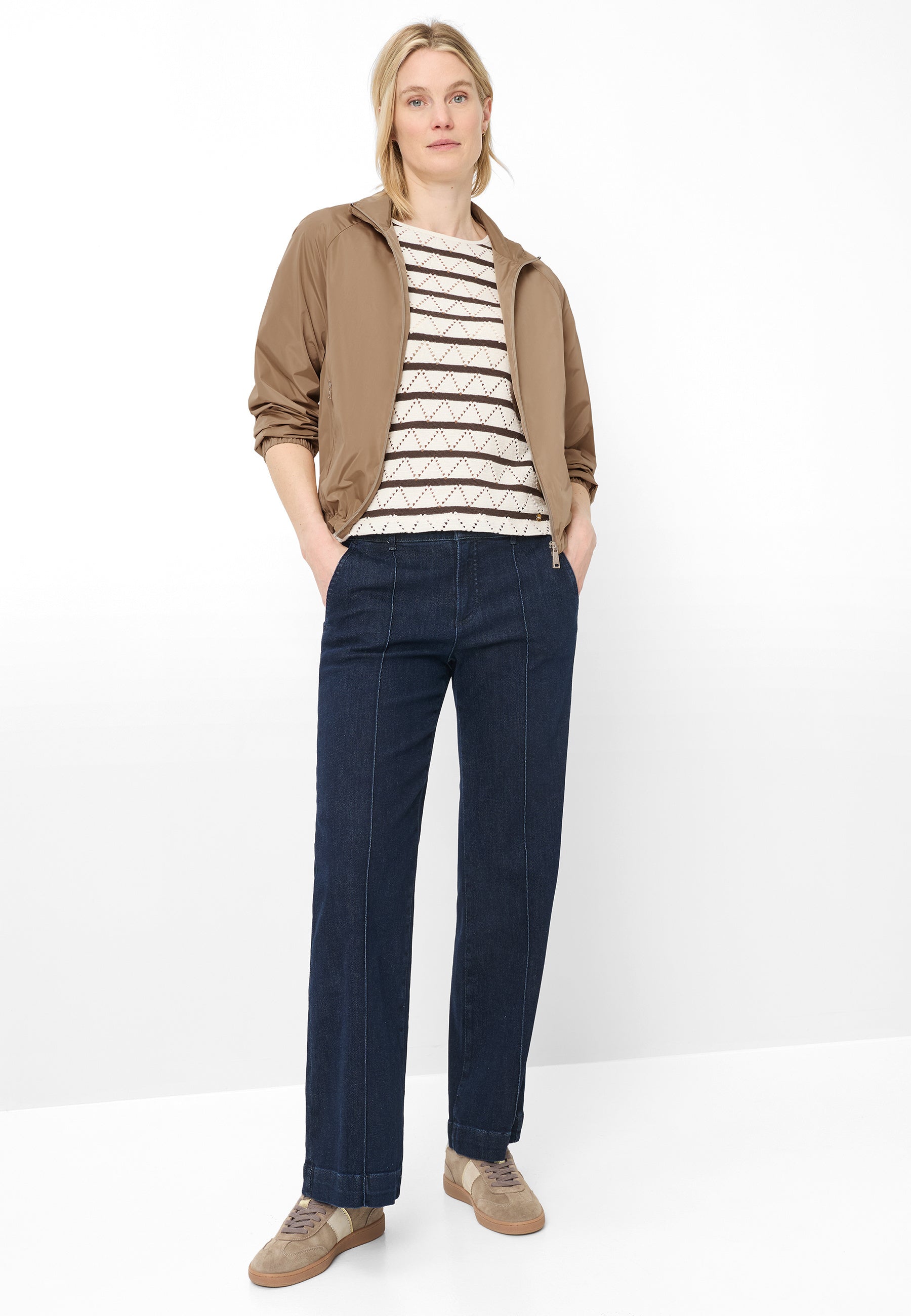 Blouson-Jacke mit Stehkragen - 0016 - Beige