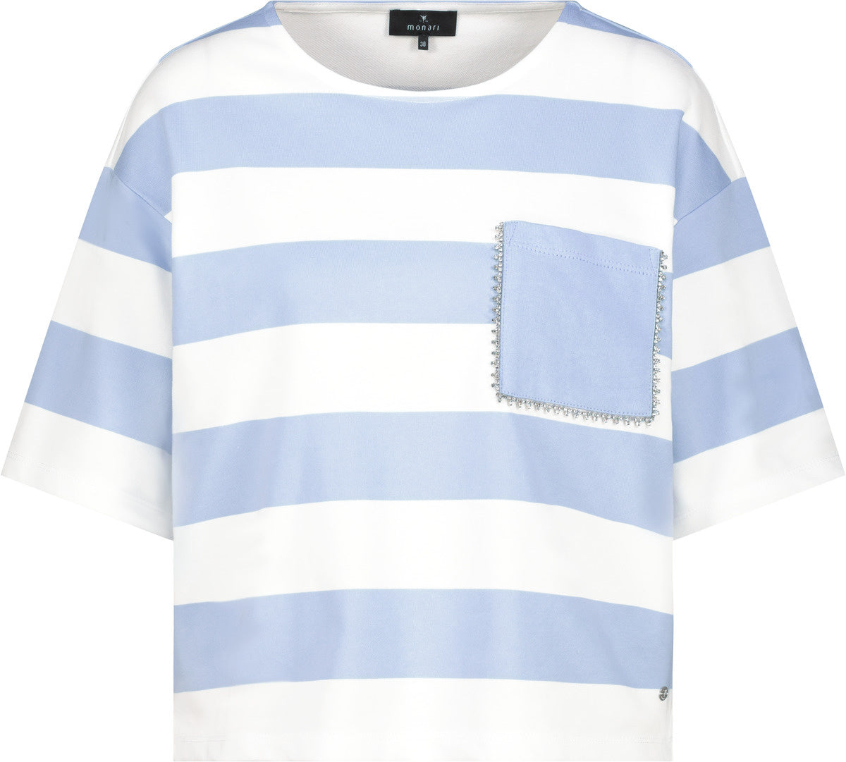 T-Shirt gestreift aus Baumwollmix - 722 sea side ringel - Blau