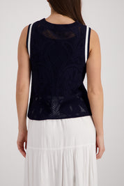 Strickpullunder aus Viskose - 755 marine - Blau