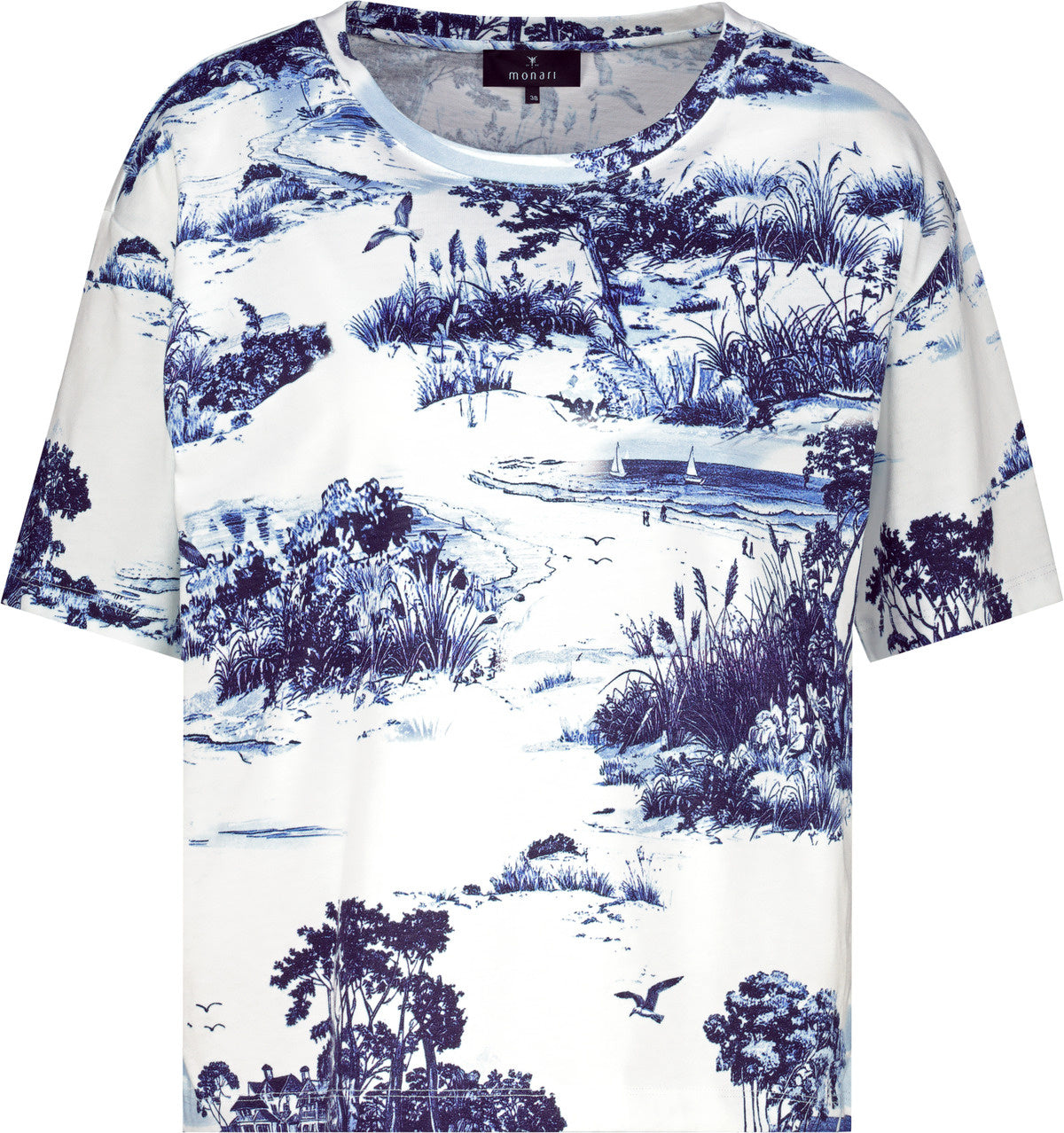 T-Shirt aus Baumwolle - 757 marine gemustert - Blau