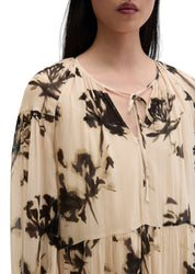 Sommerkleid Mini Loose Fit - 2056-Light Brown_Multi_01 - Beige