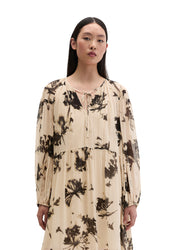 Sommerkleid Mini Loose Fit - 2056-Light Brown_Multi_01 - Beige