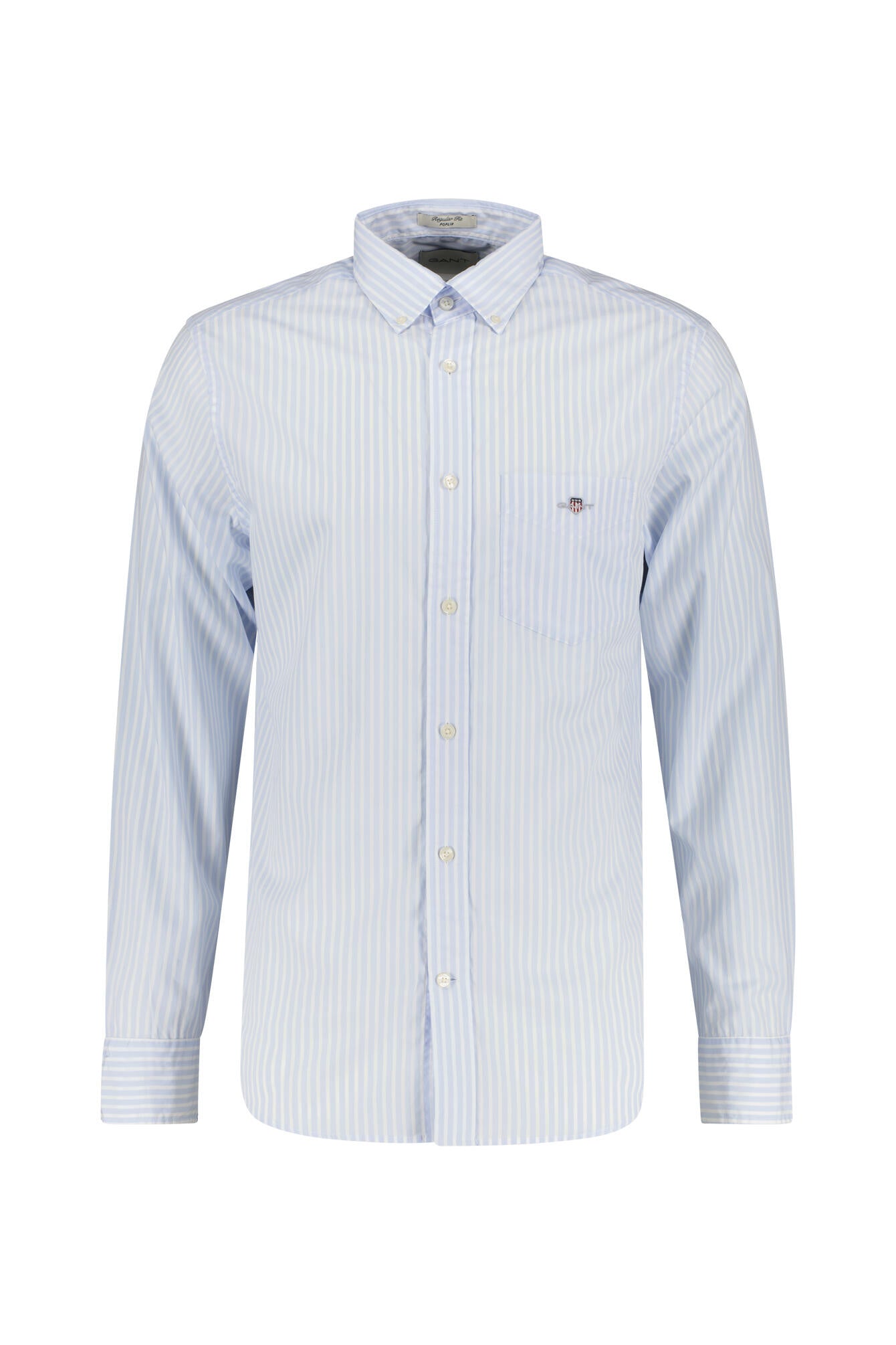 Gestreiftes Freizeithemd aus Baumwolle - 455-LIGHT BLUE - Blau