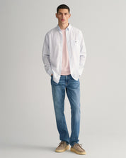 Gestreiftes Freizeithemd aus Baumwolle - 455-LIGHT BLUE - Blau