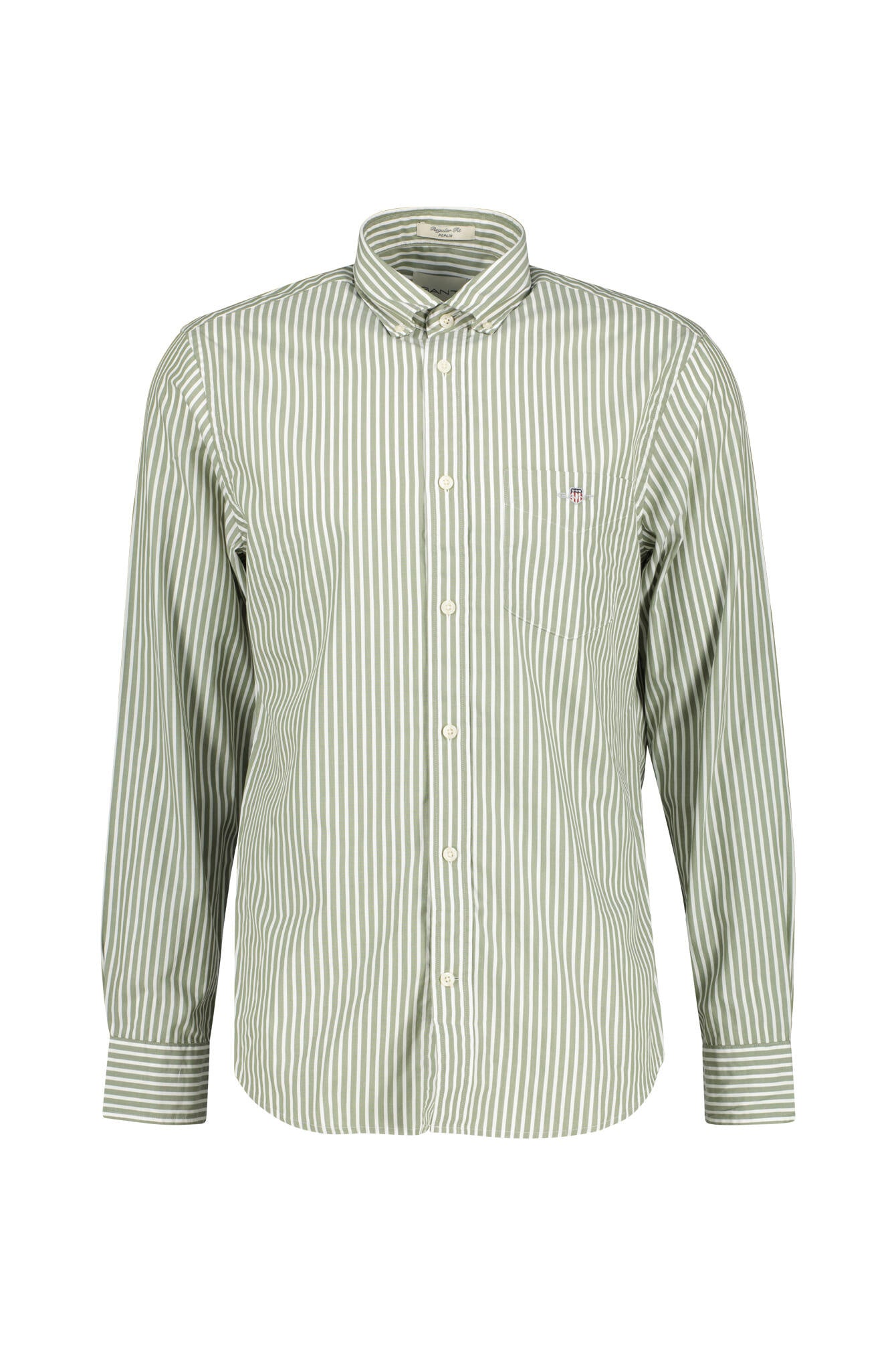 Gestreiftes Freizeithemd aus Baumwolle - 375-DRY GREEN - Grün