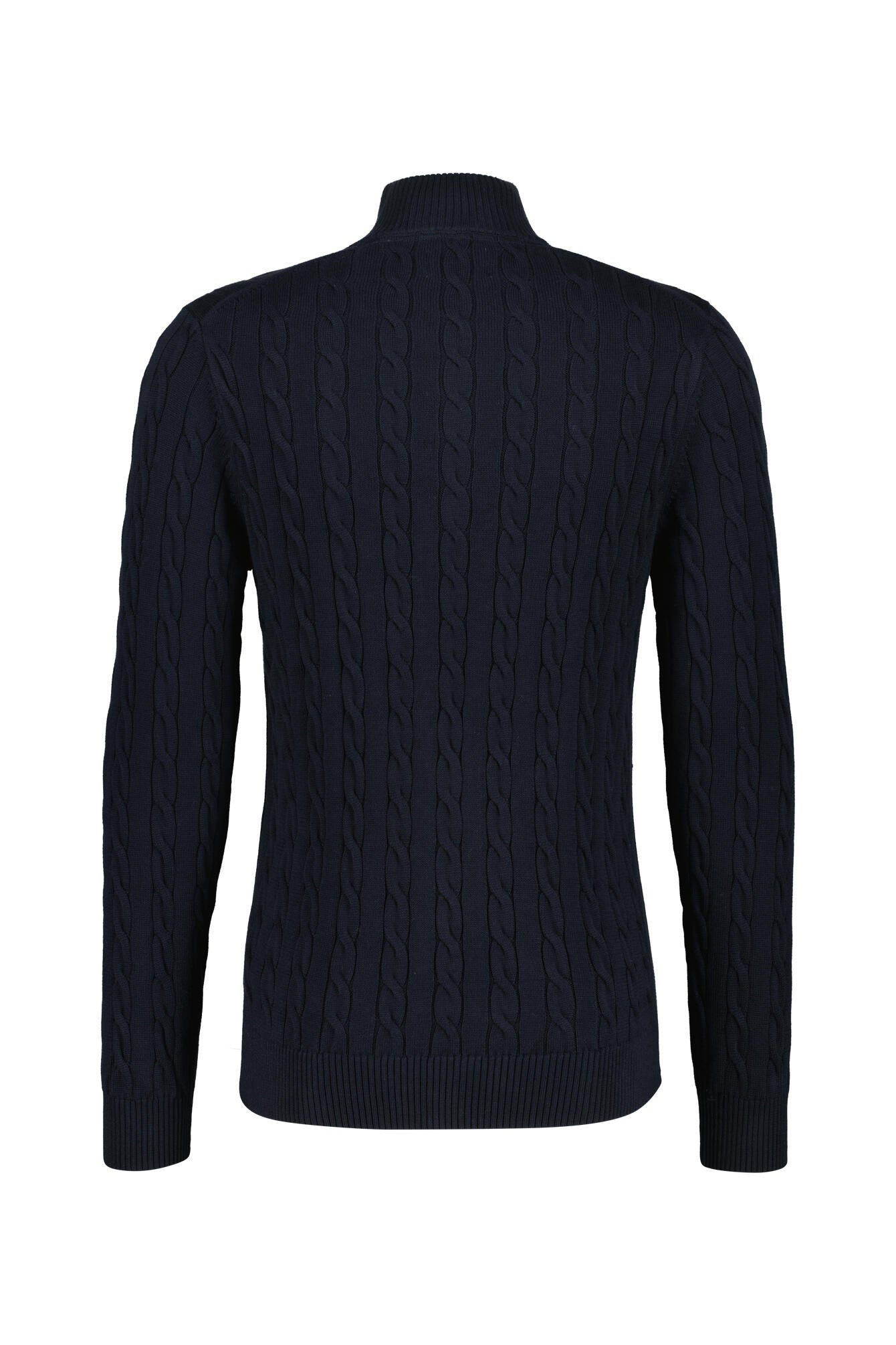 Strickpullover mit Zopfmuster - 433-EVENING BLUE - Blau